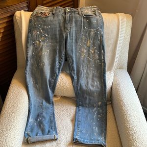 Pilcro size 29 paint splatter embroider jeans